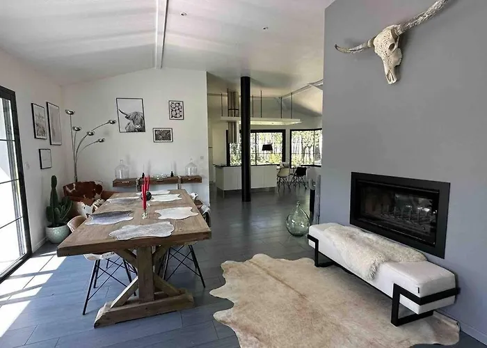 Maison Du Avec Lagon, De Nage, Jacuzzi Willa Biscarrosse